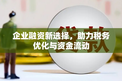 蚌埠企业融资新选择，助力税务优化与资金流动