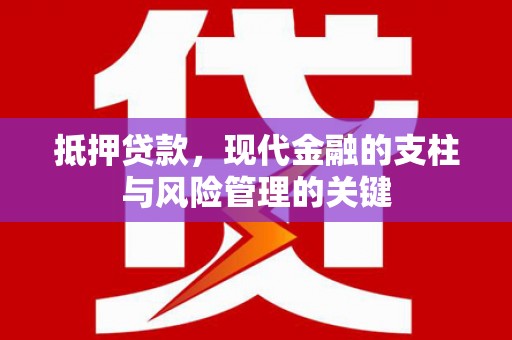 崖州抵押贷款，现代金融的支柱与风险管理的关键