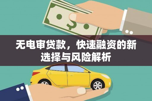 乐清无电审贷款，快速融资的新选择与风险解析