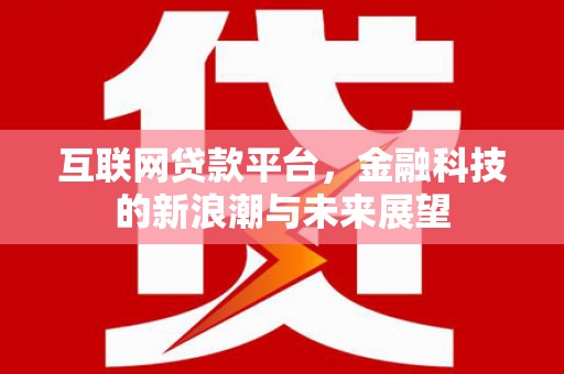 东胜互联网贷款平台，金融科技的新浪潮与未来展望