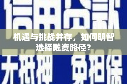 富顺机遇与挑战并存，如何明智选择融资路径？